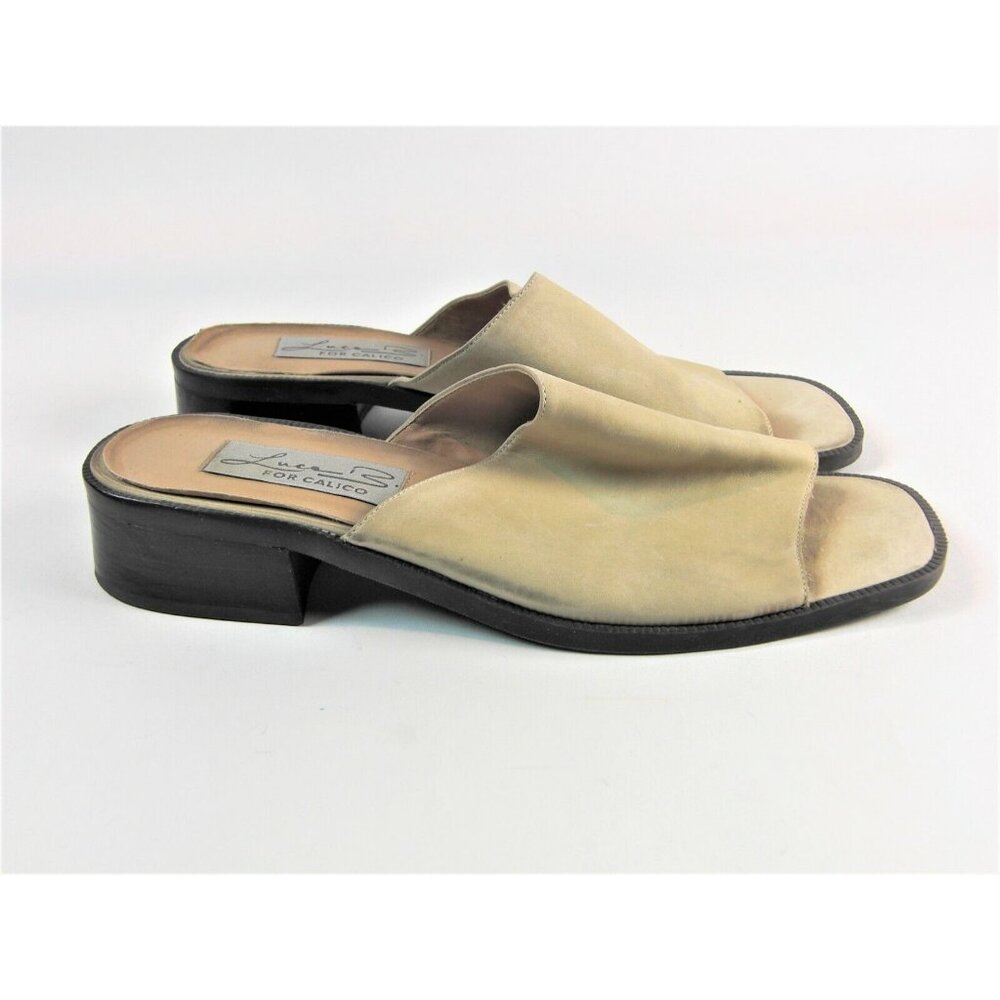 Luca Womens Leather Flat Shoes Color Tan Slip On 9 M